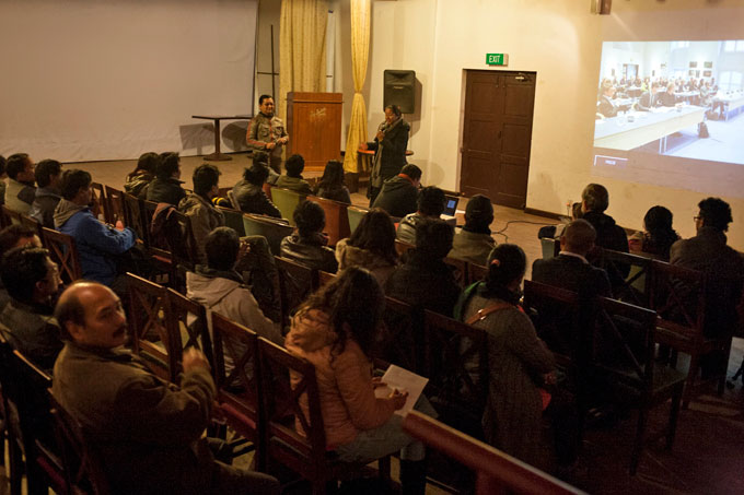 Sarad Rai sharing his insight on photo education in Nepal.Photo: Kishor K Sharma