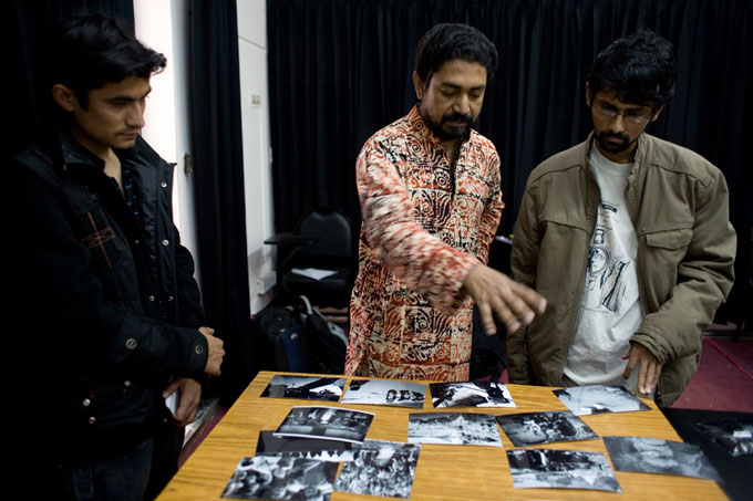 Kishor K Sharma (left) & Narendra Mainali (right) with Abir Abdullah.
